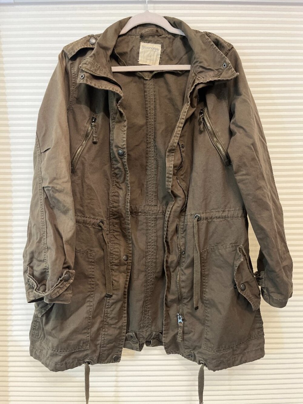 Bluenotes Olive Green Hooded Utility Jacket - Women's Size Large